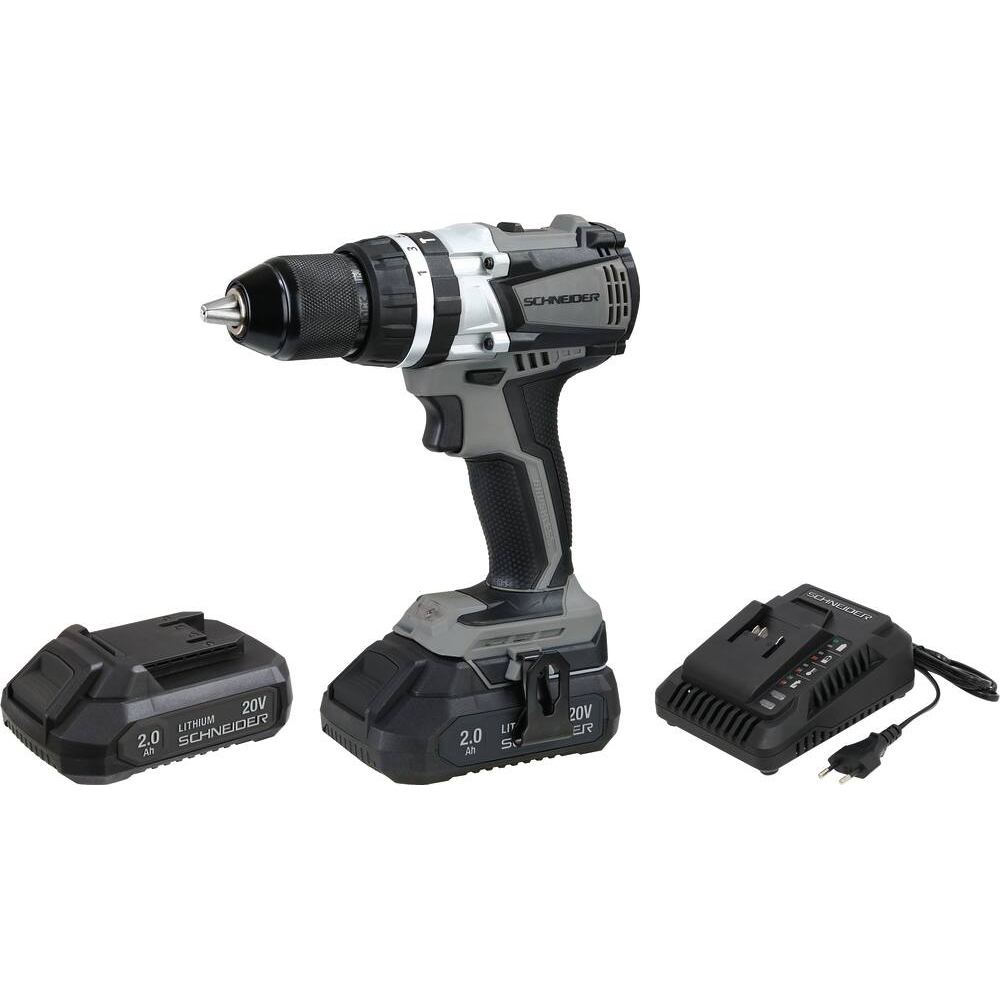 Perceuse visseuse à percussion brushless 20V 60Nm - 2 batteries 2Ah - 1 chargeur 3A - coffret SCHNEIDER ELECTRO - 50826