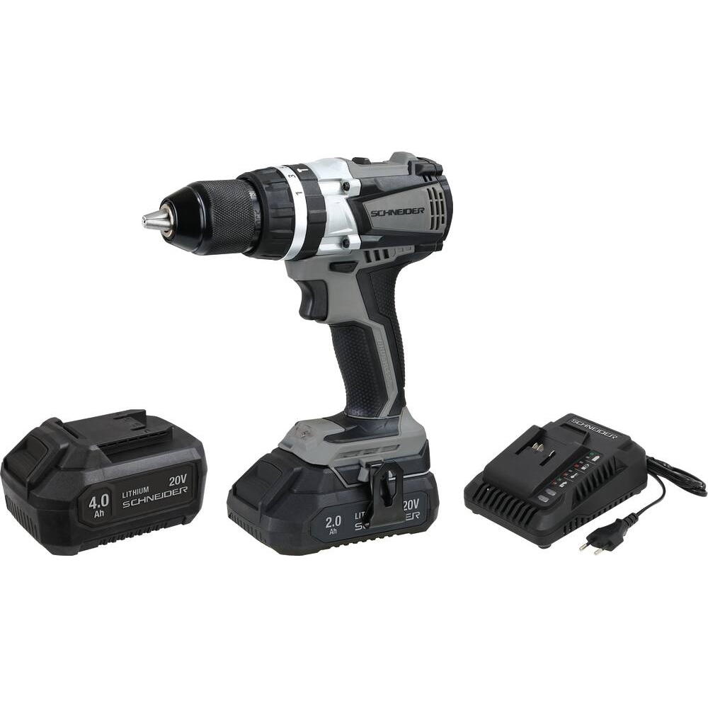 Perceuse visseuse à percussion brushless 20V 60Nm - 1 batterie 2Ah - 1 batterie 4Ah - 1 chargeur 3A - coffret SCHNEIDER ELECTRO - 50827