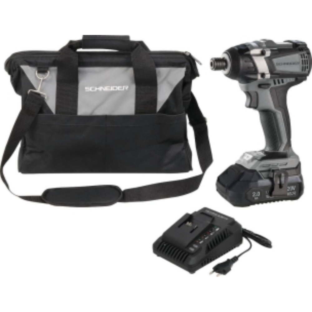 VISSEUSE A CHOC 20V 200/350NM BRUSHLESS 1 BATT 2AH + 1 CHARG 3A + SAC RANGEMENT - SCHNEIDER ELECTRO - 50834