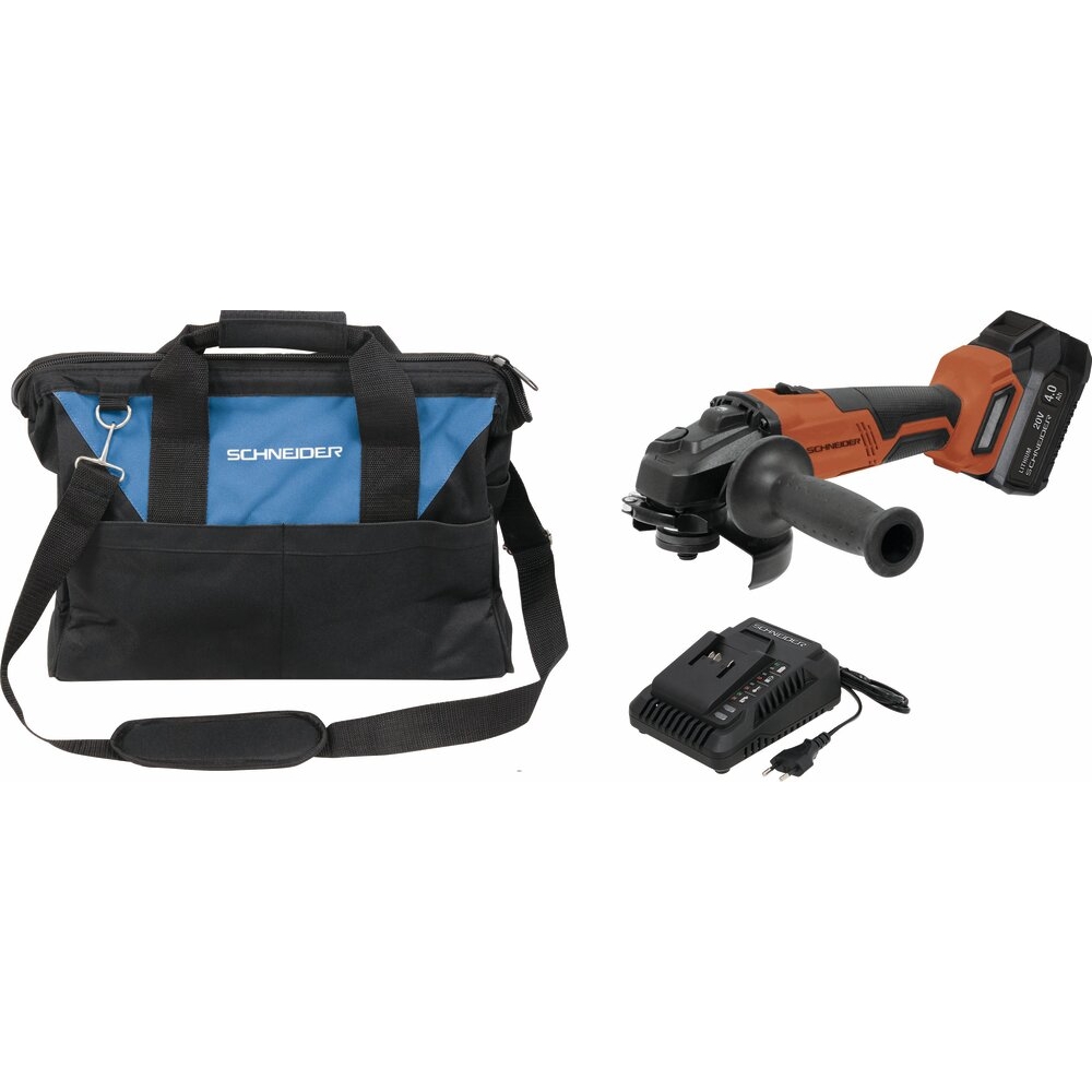 Meuleuse d'angle 125mm 20V - 1 batterie 4Ah Li-ion - chargeur - sac de transport SCHNEIDER ELECTRO - 50885