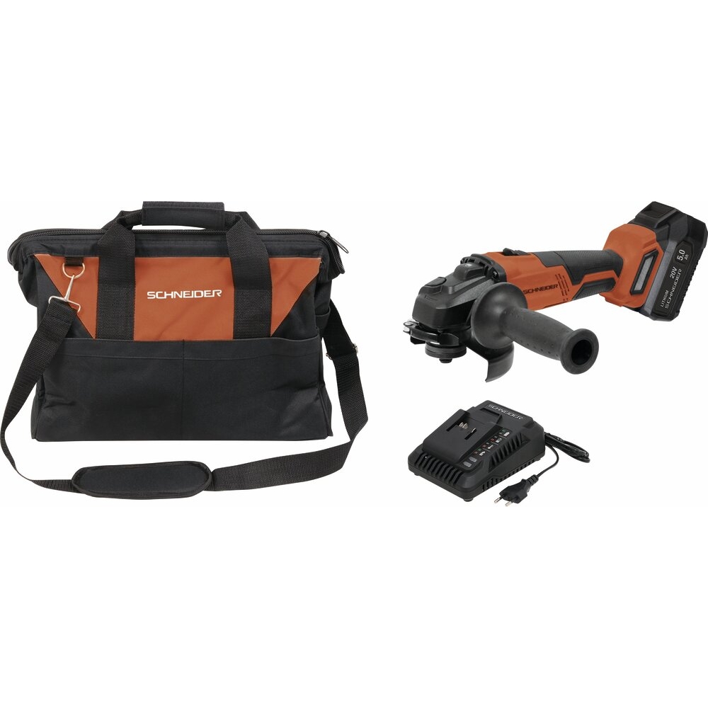 Meuleuse d'angle 125mm 20V - 1 batterie 5Ah Li-ion - chargeur - sac de transport SCHNEIDER ELECTRO - 50887