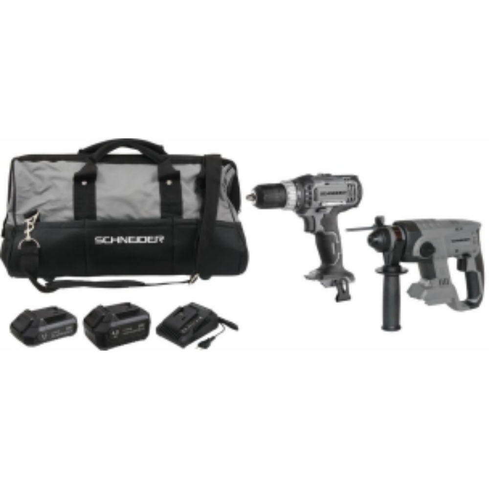 PACK PERCEUSE 35+PERFORATEUR+GRAND SAC DE RANGEMENT+CHARGEUR+BATTERIE 2AH ET 4AH - SCHNEIDER ELECTRO - 50926