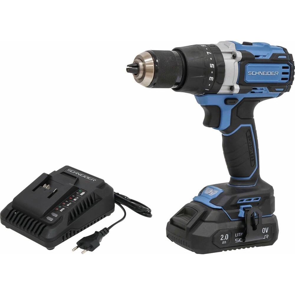 Perceuse visseuse 20V 65Nm - batterie Li-ion 2Ah - chargeur SCHNEIDER ELECTRO - 50950