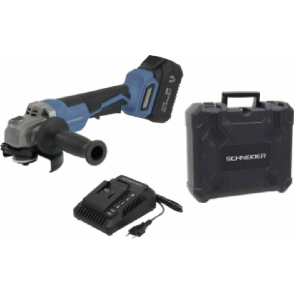 MEULEUSE 125mm 20V BRUSHLESS + 1 BATTERIE 5AH +1 CHARGEUR 3AH EN BMC - SCHNEIDER ELECTRO - 50979