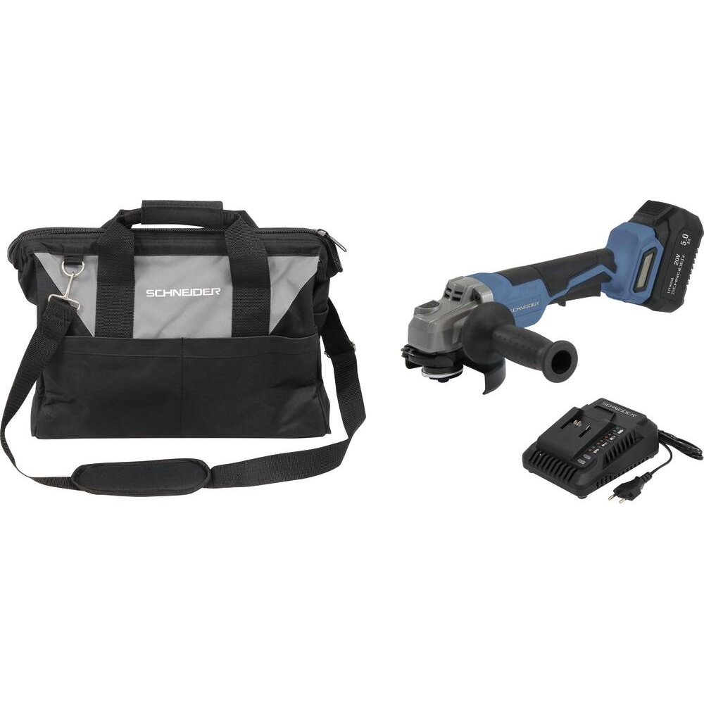Meuleuse d'angle 125mm 20V - 1 batterie 5Ah Li-ion - chargeur - sac de transport SCHNEIDER ELECTRO - 50980