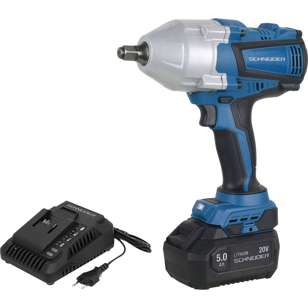 Clé à chocs 1/2'' 20V 1000/1500Nm brushless - 1 batterie Li-ion 5Ah - mallette SCHNEIDER ELECTRO - 50986