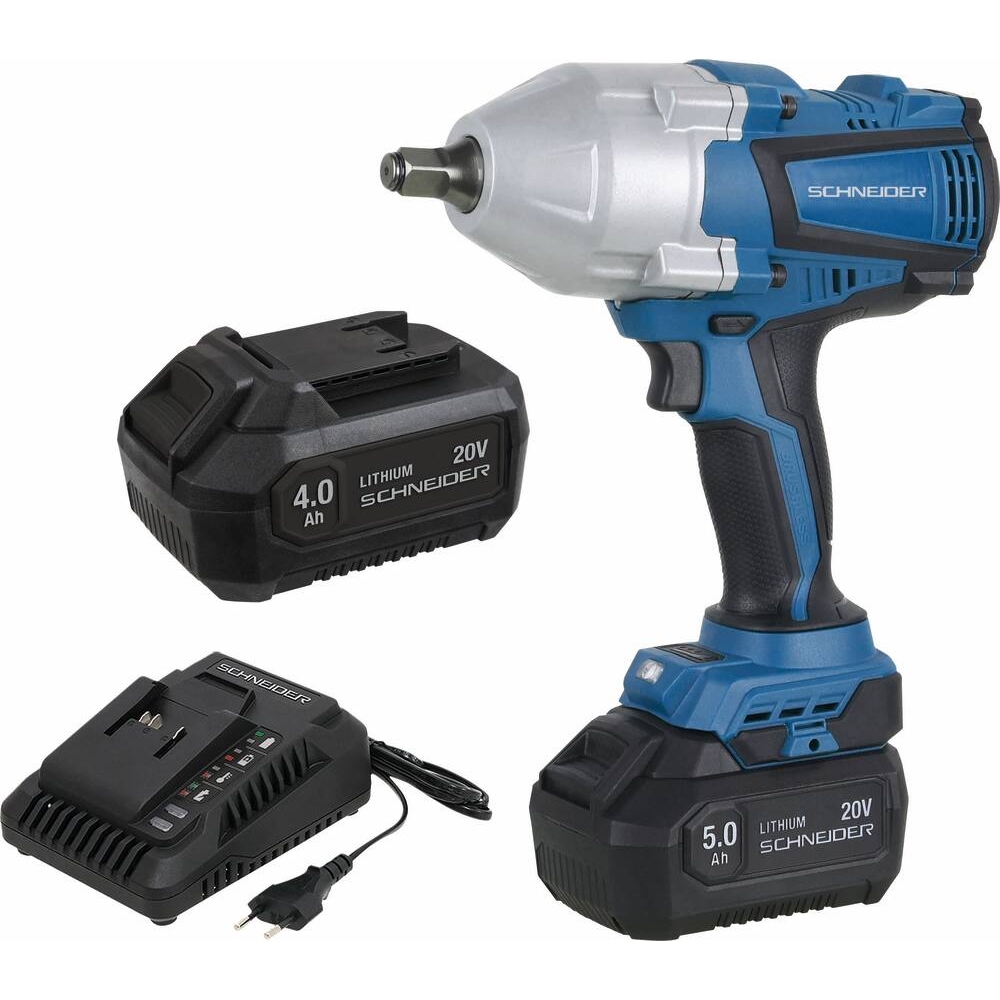 Clé à chocs 1/2'' 20V 1000/1500Nm brushless - 2 batteries Li-ion 5Ah et 4Ah - mallette SCHNEIDER ELECTRO - 50987
