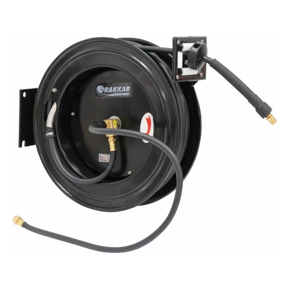 Enrouleur automatique 20m métallique tuyau d'air caoutchouc 20 bar 10x17mm DRAKKAR EQUIPEMENT - 51324