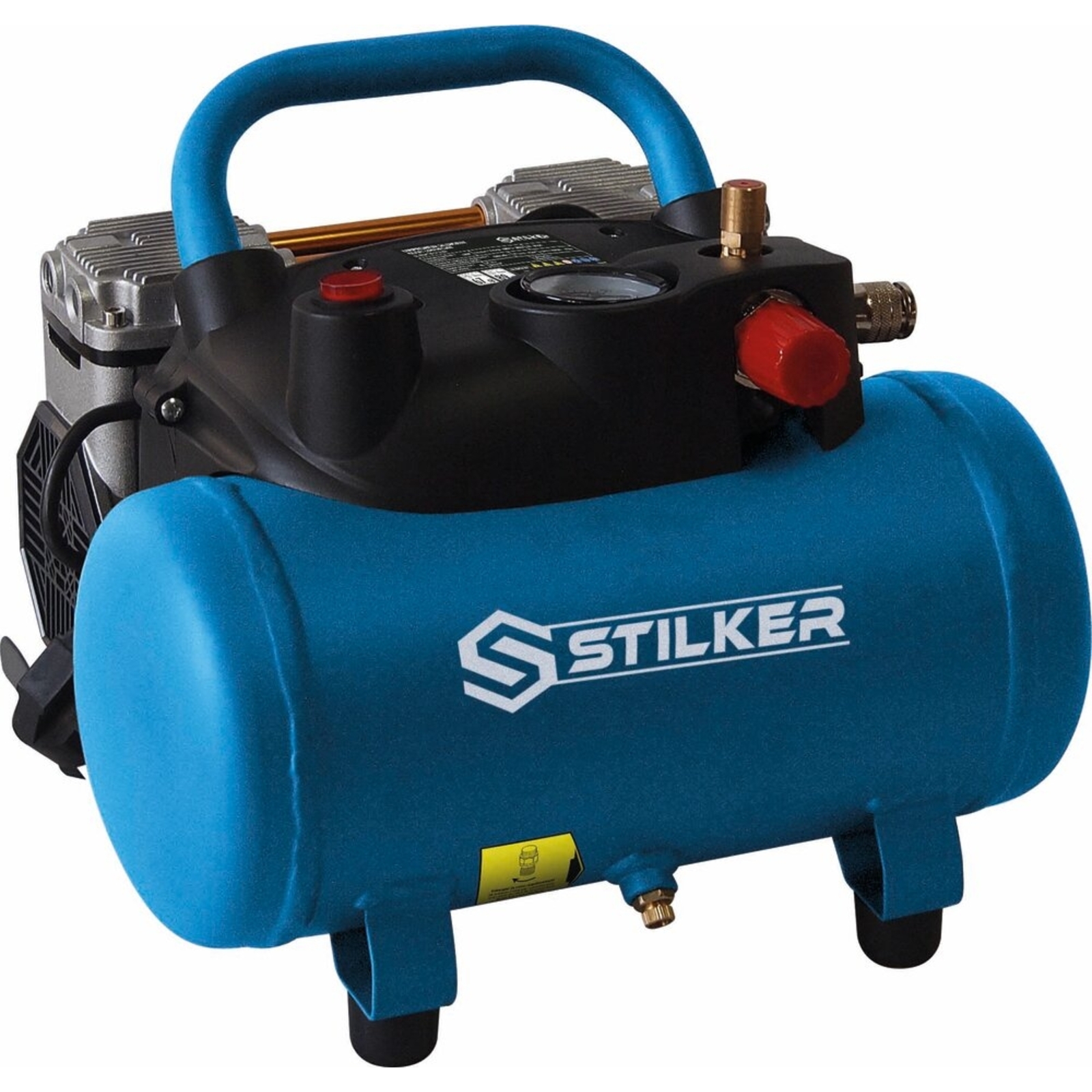 Compresseur 6L 8 bar 1,5CV 230V silencieux STILKER - 51400