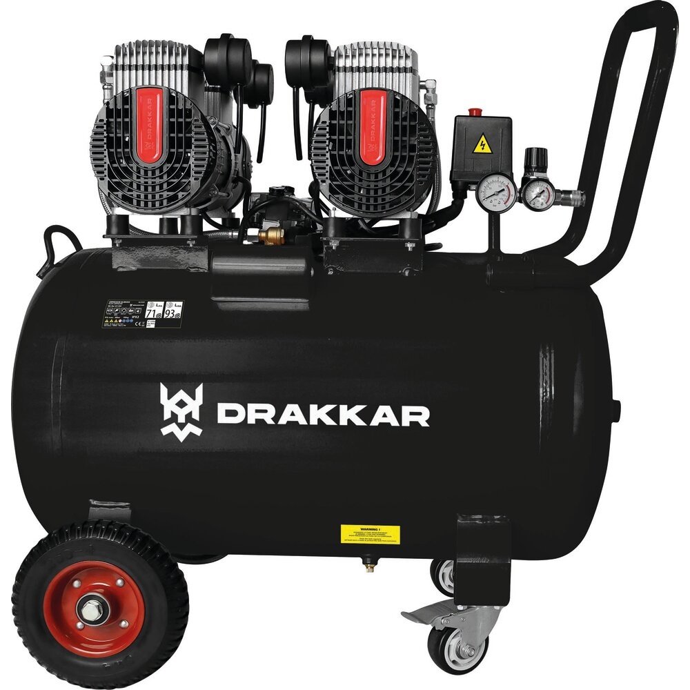 Compresseur 100L 8 bar 4CV 230V silencieux DRAKKAR EQUIPEMENT - 51428