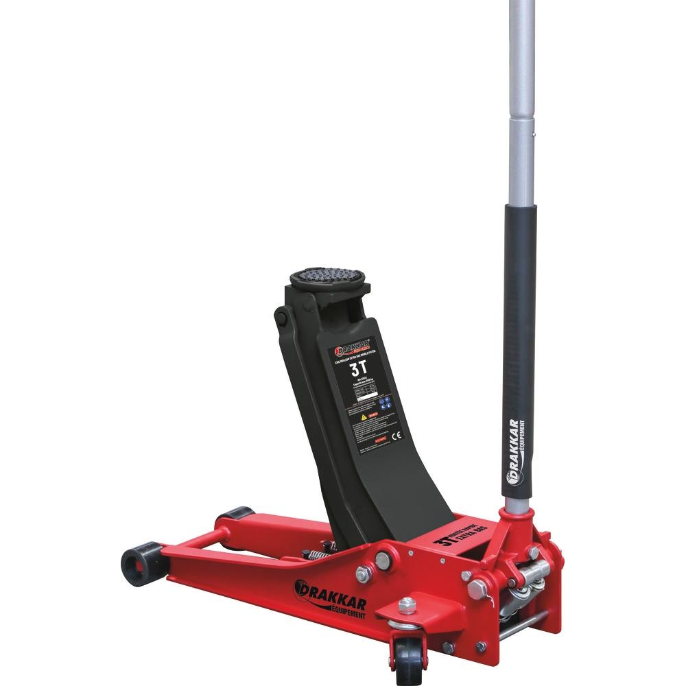 Cric rouleur 3T double piston 76/502mm longueur 740mm DRAKKAR - 52542