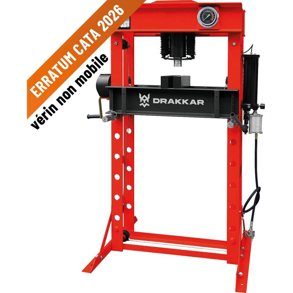 Presse d'atelier manuelle et pneumatique 50T bâti soudé DRAKKAR - 52766