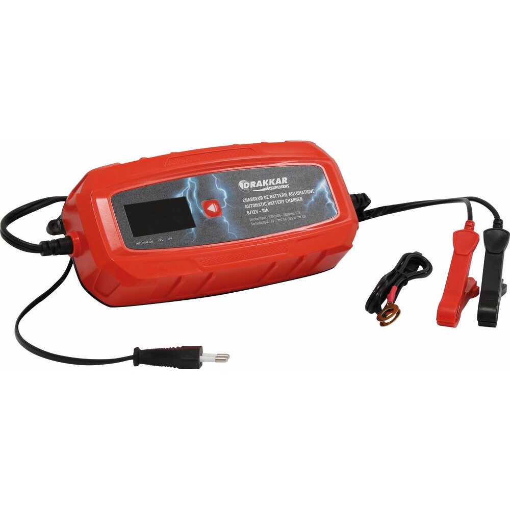 Chargeur de batterie automatique 6/12V 10A DRAKKAR - 54242