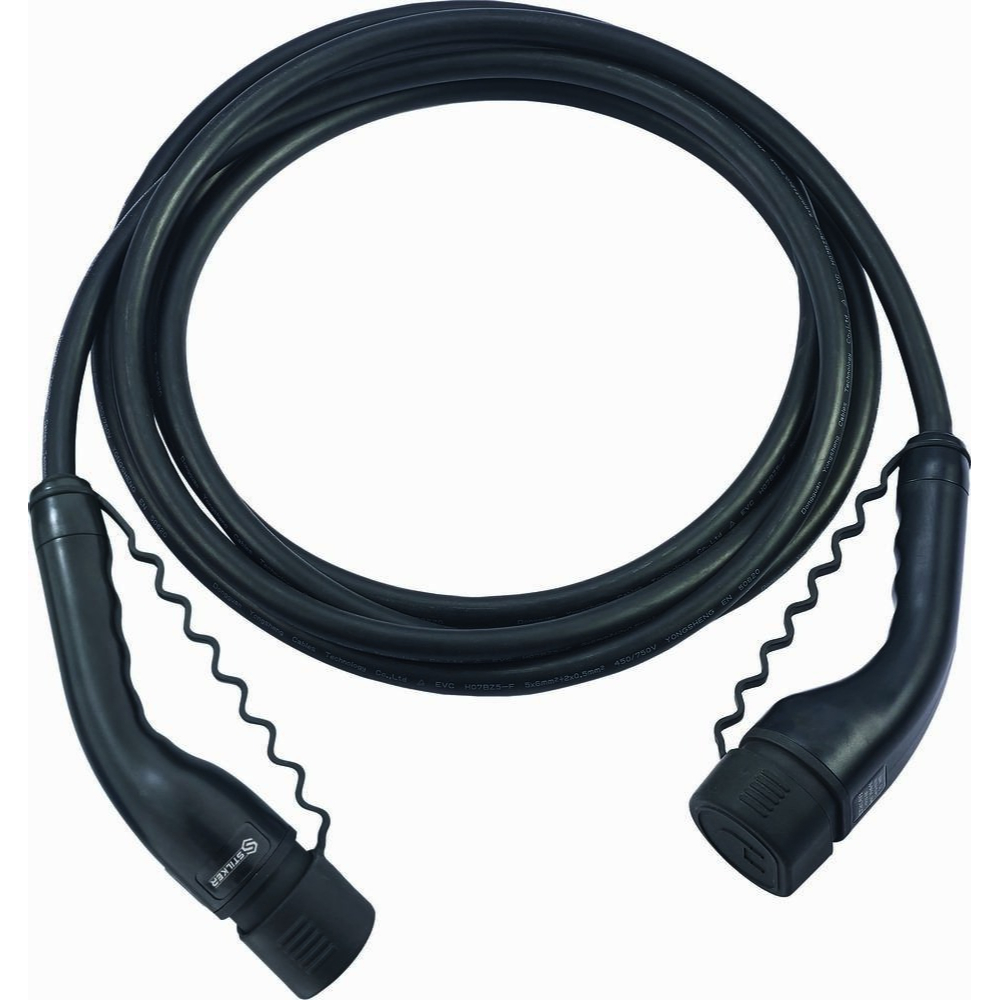 Câble 5m recharge véhicule électrique/hybride Type 2 vers Type 2 - STILKER - 54262