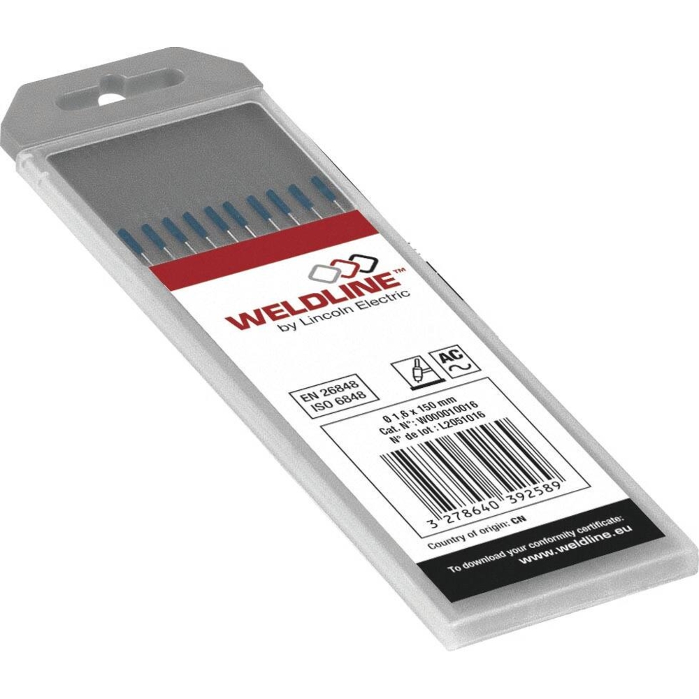 Electrode TIG tungstène-lanthane 1,6mm - étui de 10 pcs WELDLINE - 54610