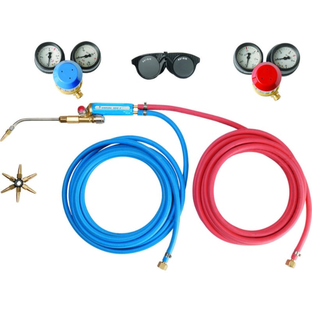 Chalumeau OXY-GAZ kit complet avec tuyaux 2x5m détendeurs/chalumeau SAF-FRO - 55110