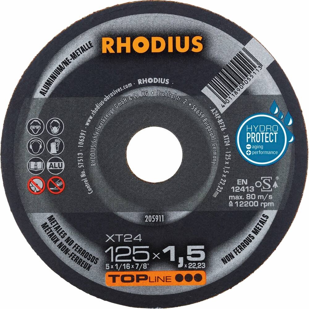 Disque à tronçonner XT24 125x1,5x22,23mm - lot de 50 pcs RHODIUS - 55556