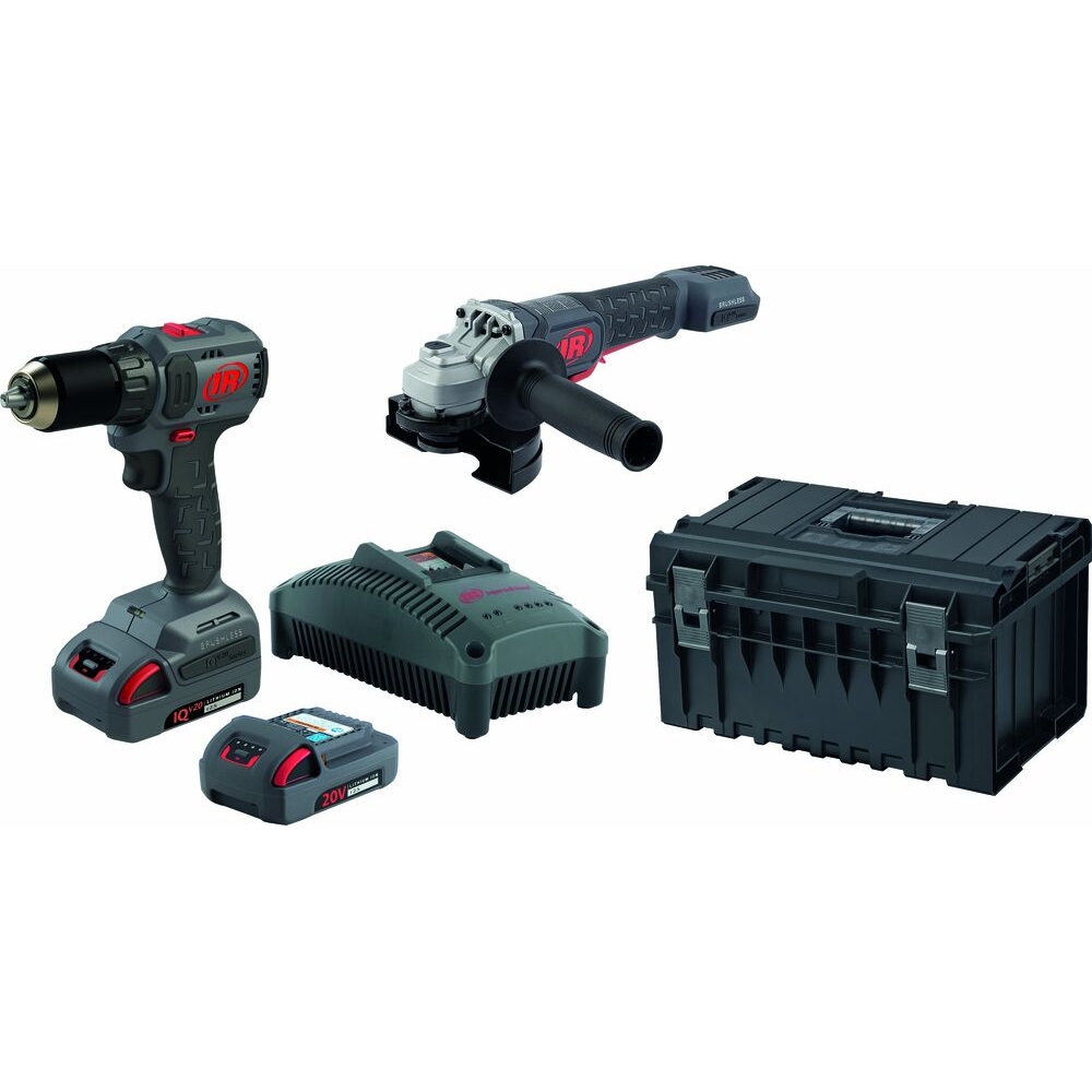 Pack 20V perceuse visseuse D3141 50Nm - meuleuse G5351 Ø 125mm-2 batteries 2,5Ah Li-ion INGERSOLL RAND - 55592