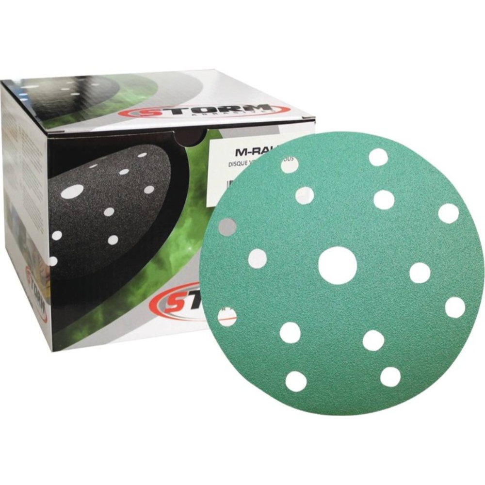 BOITE DE 100 DISQUES VELCRO 15 TROUS DIAM 150MM GR400 - STORM - 55706