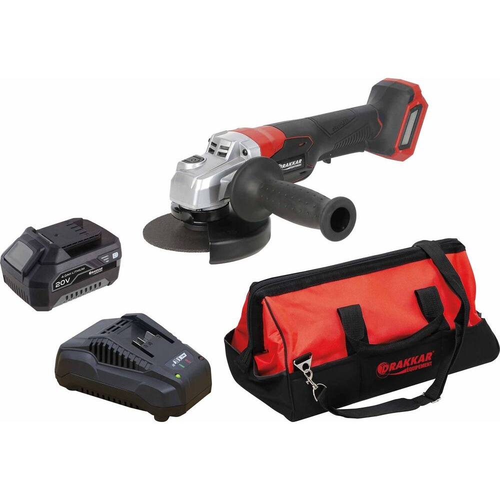 MEULEUSE D'ANGLE 125MM 20V BRUSHLESS AVEC 1 BAT 4AH LI-ION + CHARGEUR + SAC - DRAKKAR EQUIPEMENT - 55892