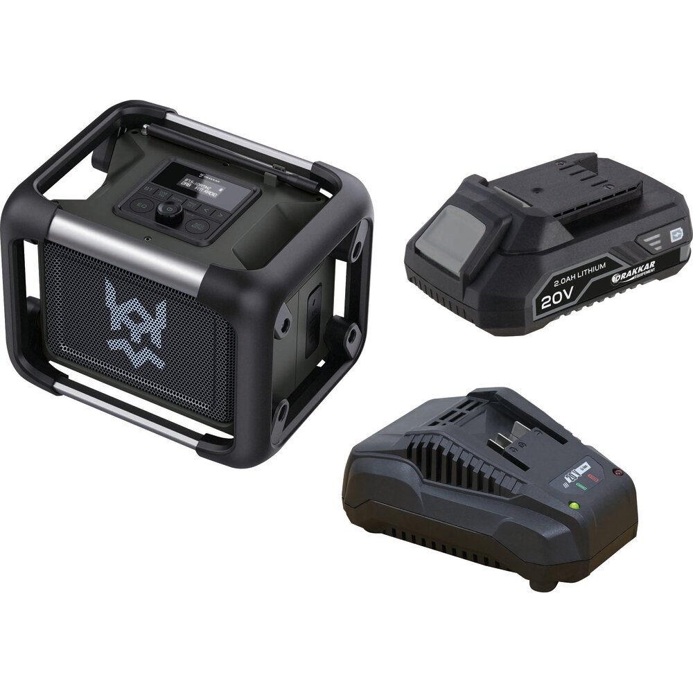 Enceinte de chantier portative à batterie 2Ah - chargeur 3,5A DRAKKAR EQUIPEMENT - 55901