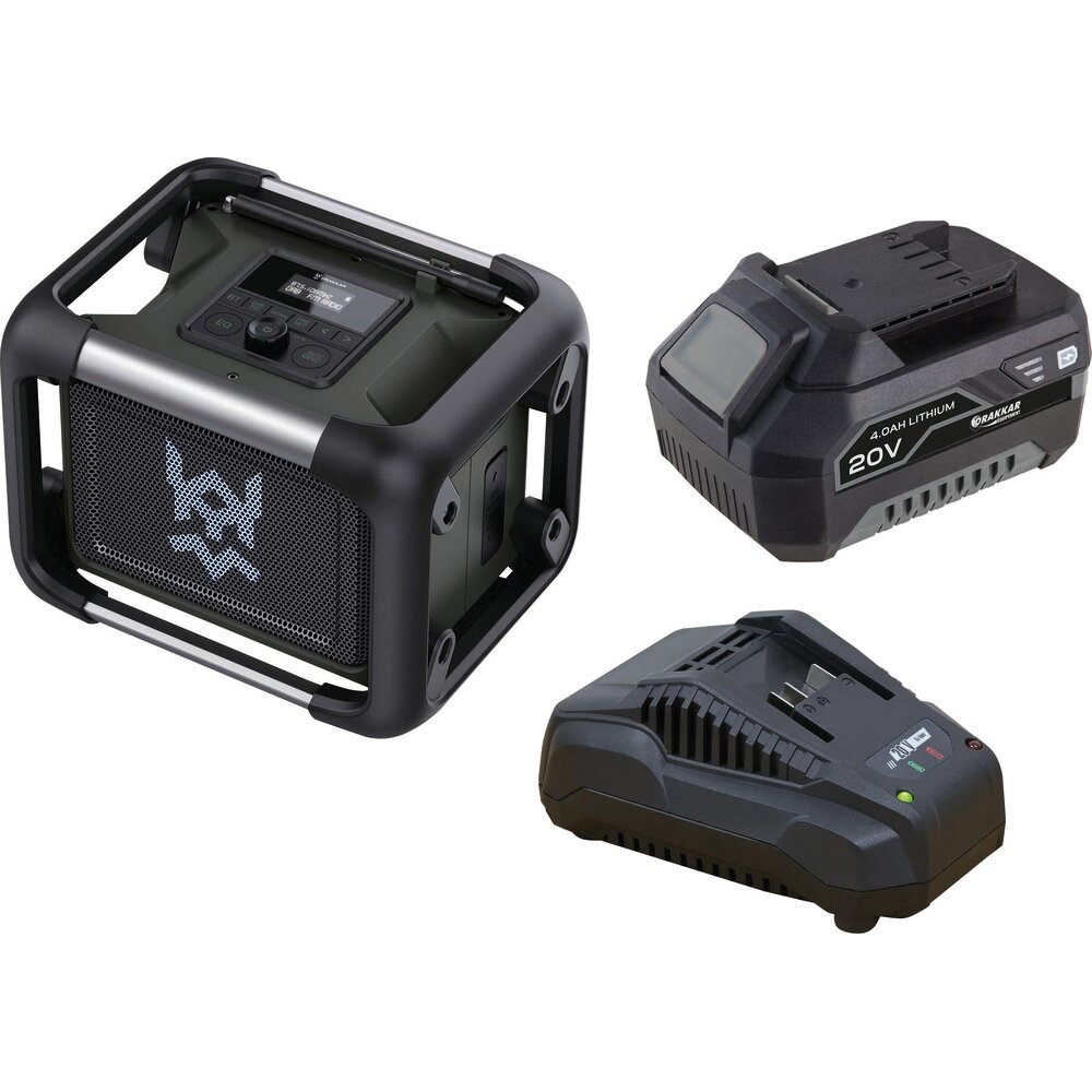 Enceinte de chantier portative à batterie 4Ah - chargeur 3,5A DRAKKAR EQUIPEMENT - 55902