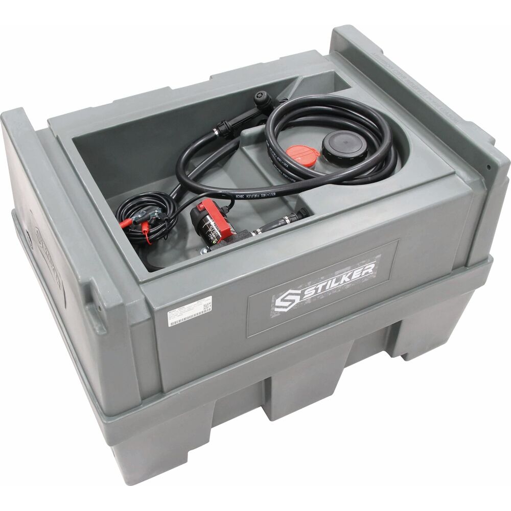 Cuve de ravitaillement gasoil PE 450L avec kit pompe à gasoil 12V 40 l/min et pistolet manuel STILKER - 56000