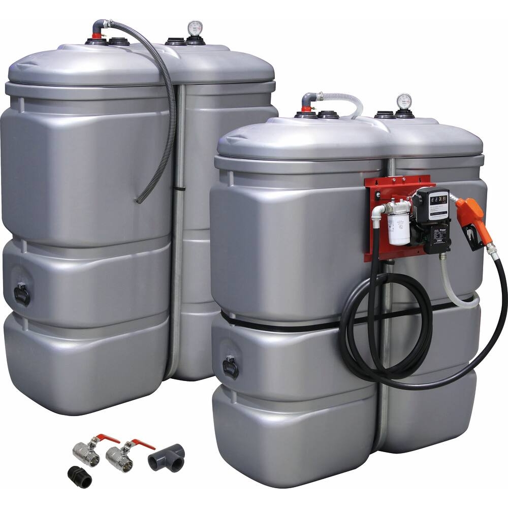Kit de 2 cuves de stockage gasoil PEHD 1000L double paroi DRAKKAR EQUIPEMENT - 56038