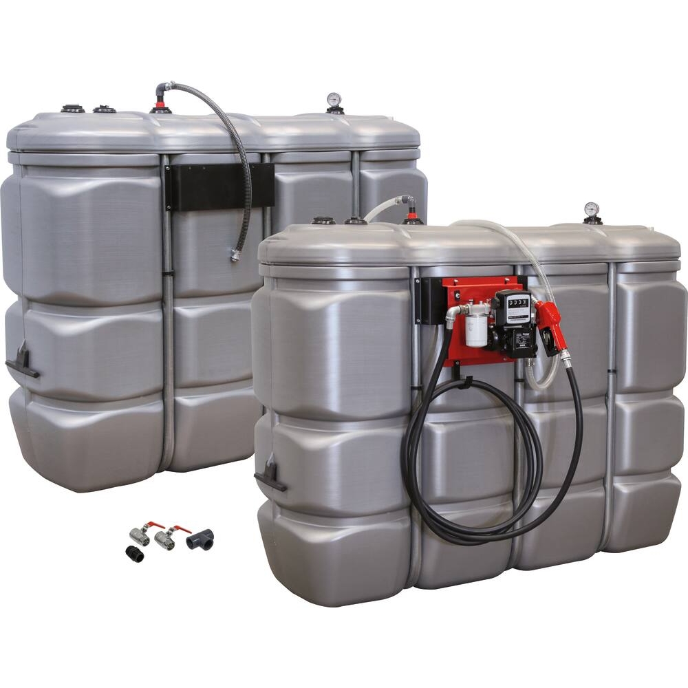 Kit de 2 cuves de stockage gasoil PEHD 2000L double paroi DRAKKAR - 56042