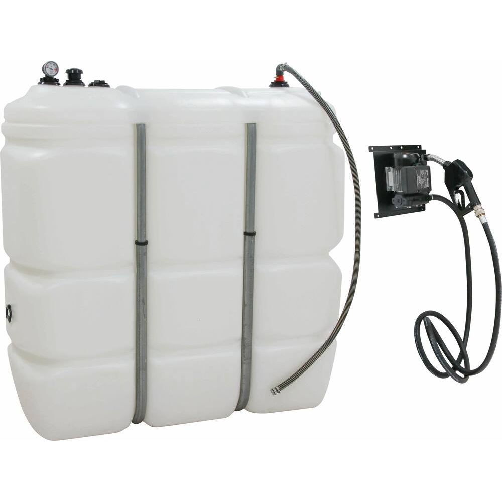 Cuve de stockage fuel PEHD 1500L DP avec kit station gasoil 230V 60 l/min, pistolet automatique - Usage intérieur DRAKKAR - 56054