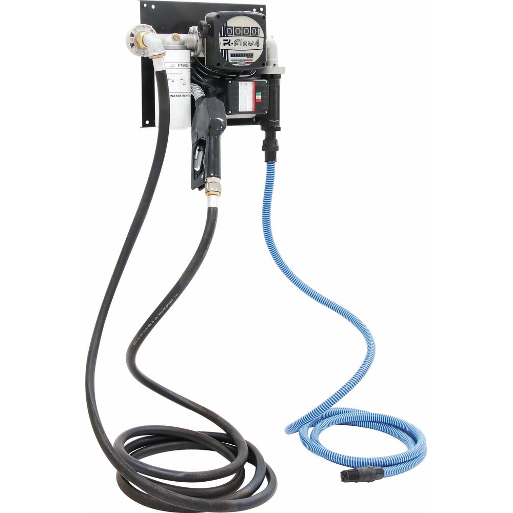 Pompe à gasoil 230V 60 l/min avec pistolet automatique/volucompteur mécanique/filtre - station murale ADAM PUMPS - 56160