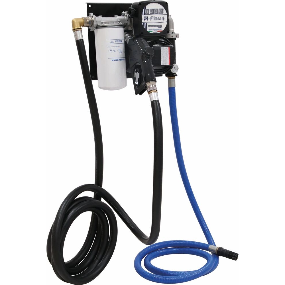 Pompe à gasoil 230V 100 l/min avec pistolet automatique/volucompteur mécanique/filtre - station murale ADAM PUMPS - 56165