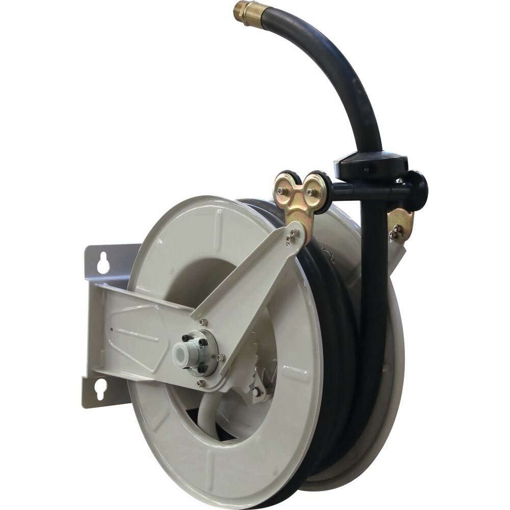 Enrouleur de tuyau gasoil/GNR automatique fixe 8m 25mm avec raccord 1