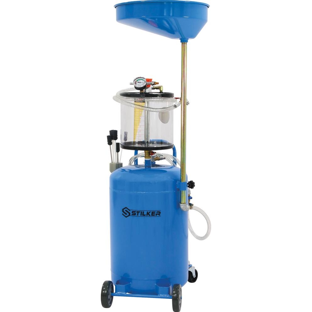 Vidangeur d'huile pneumatique mobile par gravité et aspiration 70L avec préchambre STILKER - 56760