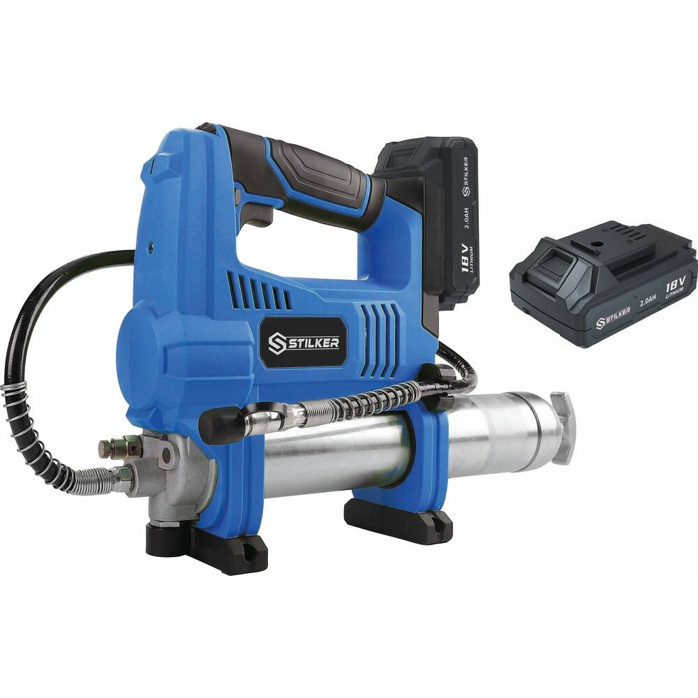 Pompe à graisse 18V 690 bar max - 2 batteries Li-ion 2Ah - 1 chargeur 1,7A - en mallette STILKER - 56852