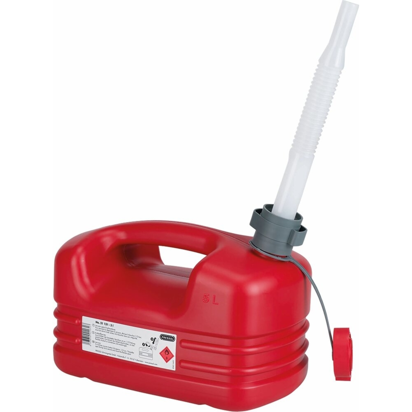 Jerrican plastique 5L homologué carburant PRESSOL - 57020