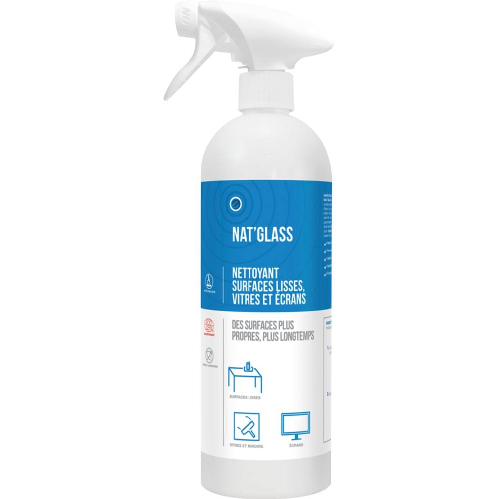 Nettoyant surfaces lisses vitres et écrans écocertifié - flacon spray de 750ml ECOWAY - 57635