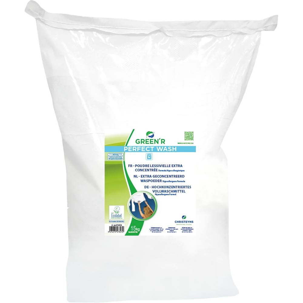 Lessive en poudre extra concentrée hypoallergénique ECOLABEL - sac de 15kg CHRISTEYNS - 58030