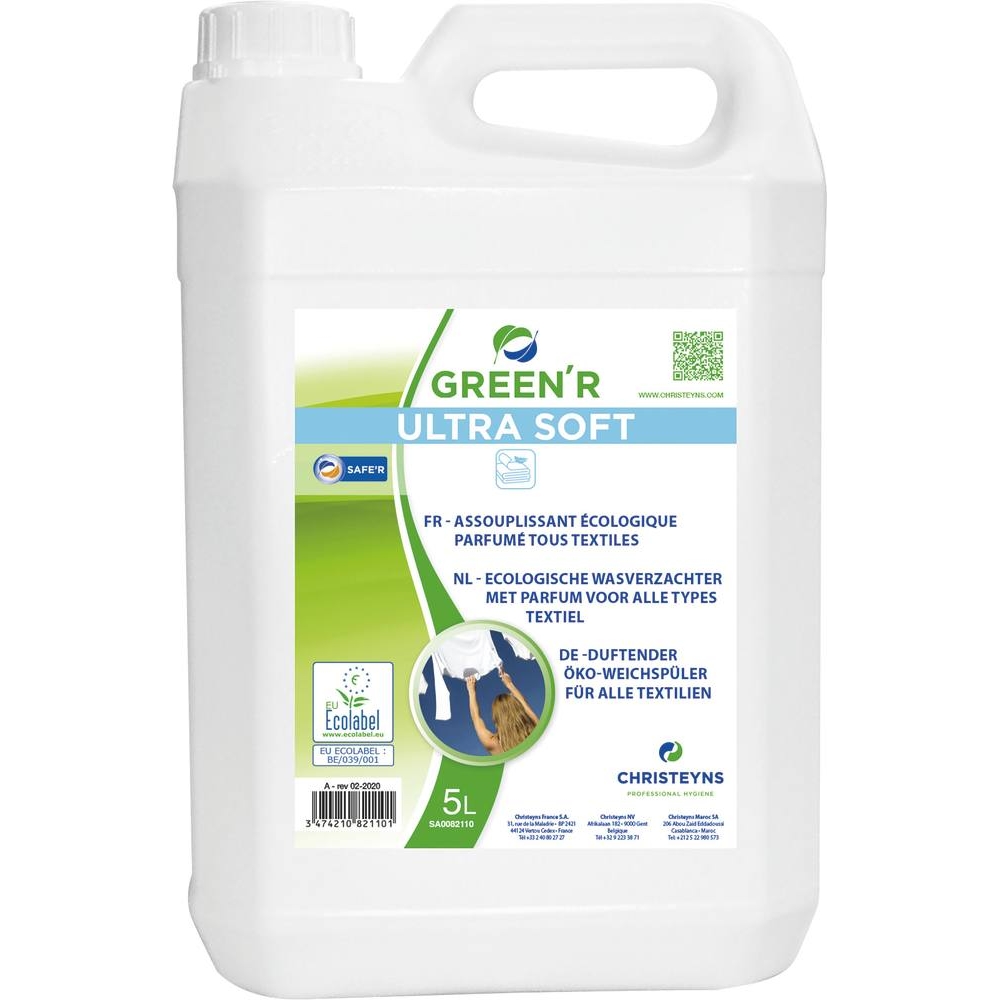 Assouplissant concentré hypoallergénique ECOLABEL - bidon de 5L CHRISTEYNS - 58045
