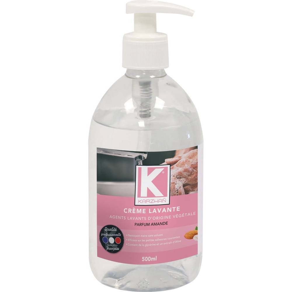 Crème lavante parfum amande - flacon 500ml avec pompe KARZHAN - 58100