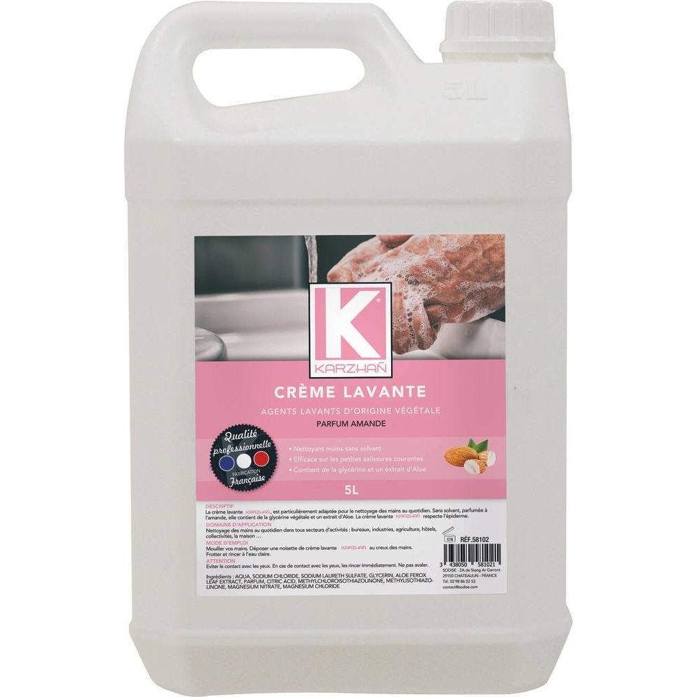 Crème lavante parfum amande - bidon de 5L KARZHAN - 58102