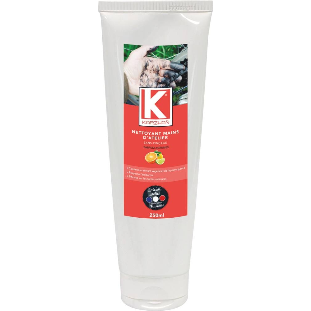 Crème nettoyante mains sans rinçage parfum agrumes - tube de 250g KARZHAN - 58152