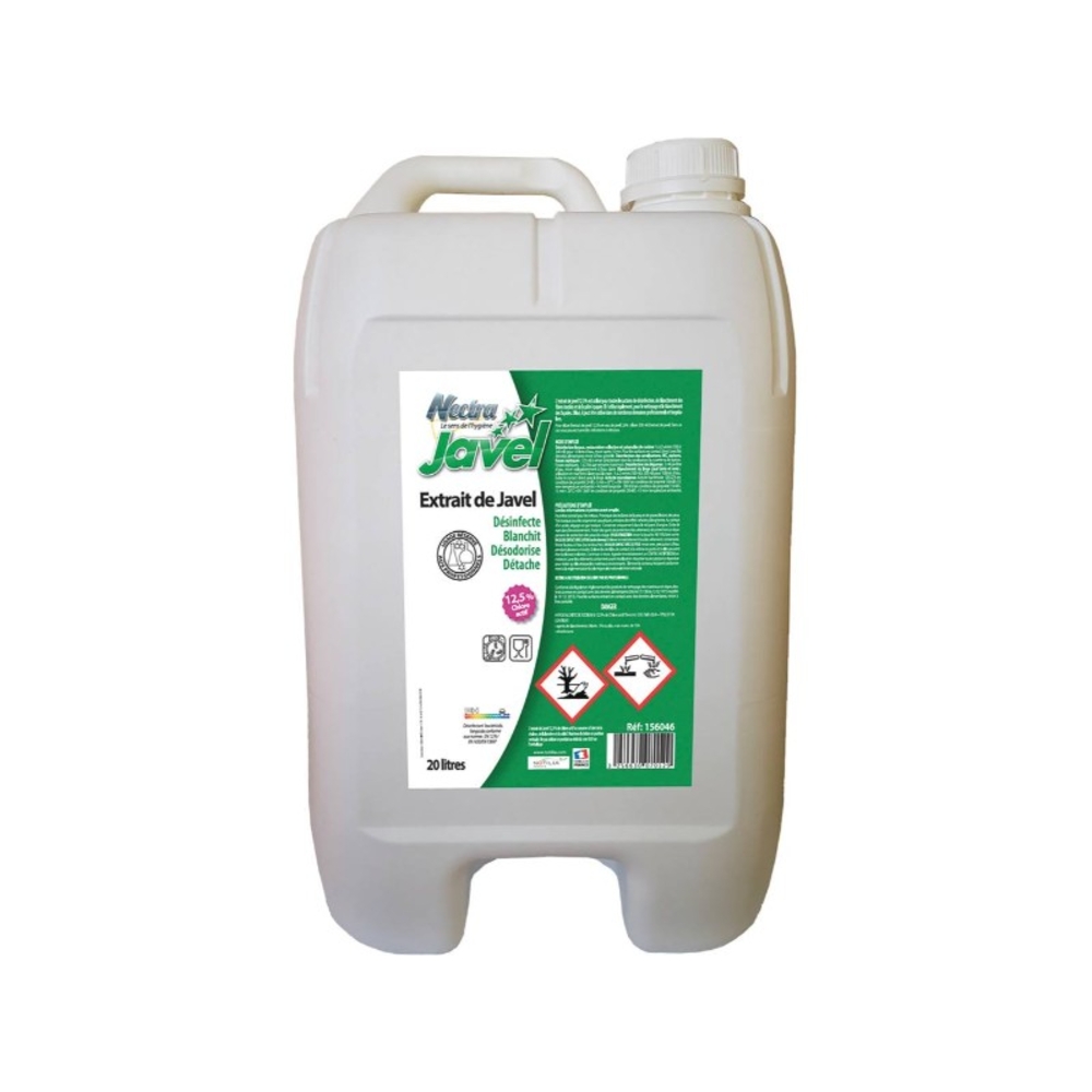 Extrait de javel à 12,5% concentration active 48° bidon de 20L - 58204