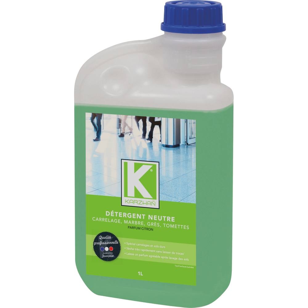 Nettoyant détergent sols durs parfum citron - bidon de 1L KARZHAN - 58505