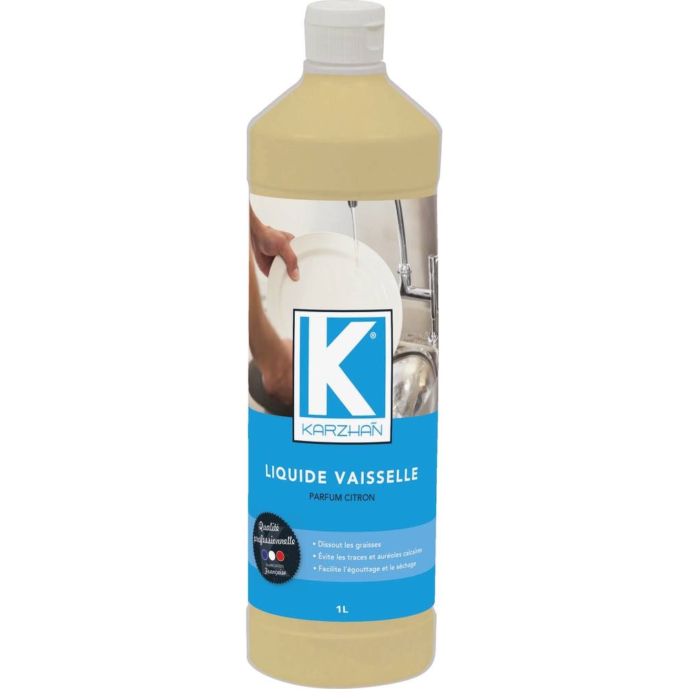 Liquide vaisselle parfum citron - bouteille de 1L KARZHAN - 58620