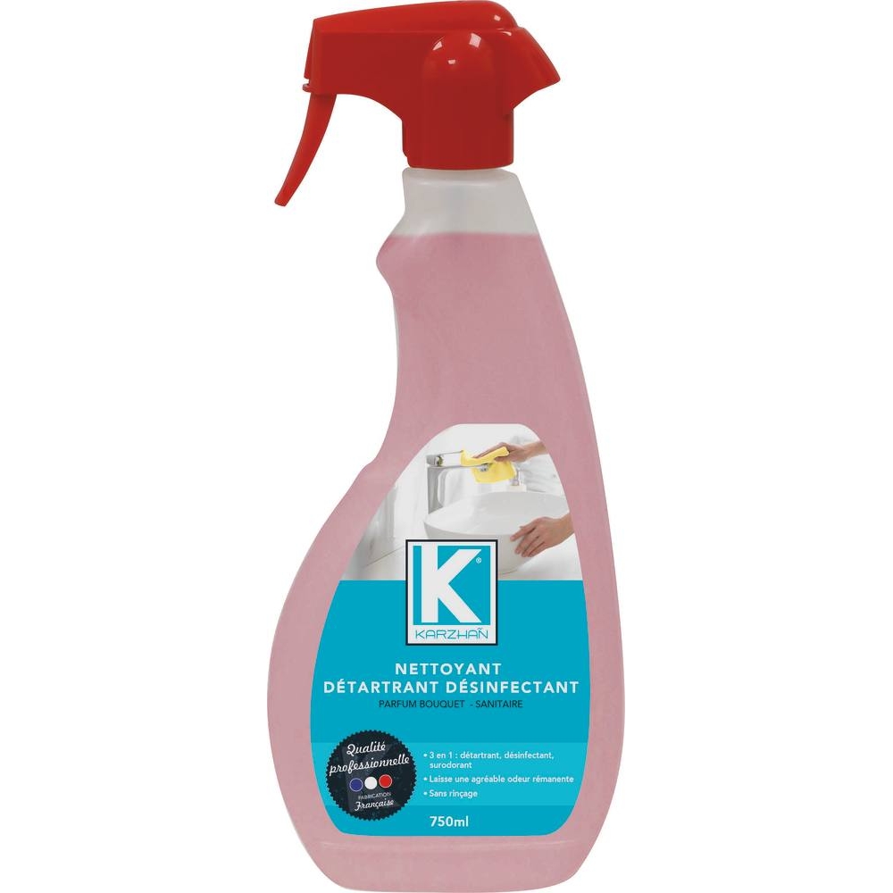 Nettoyant détartrant désinfectant spécial sanitaire - flacon spray de 750ml KARZHAN - 58680