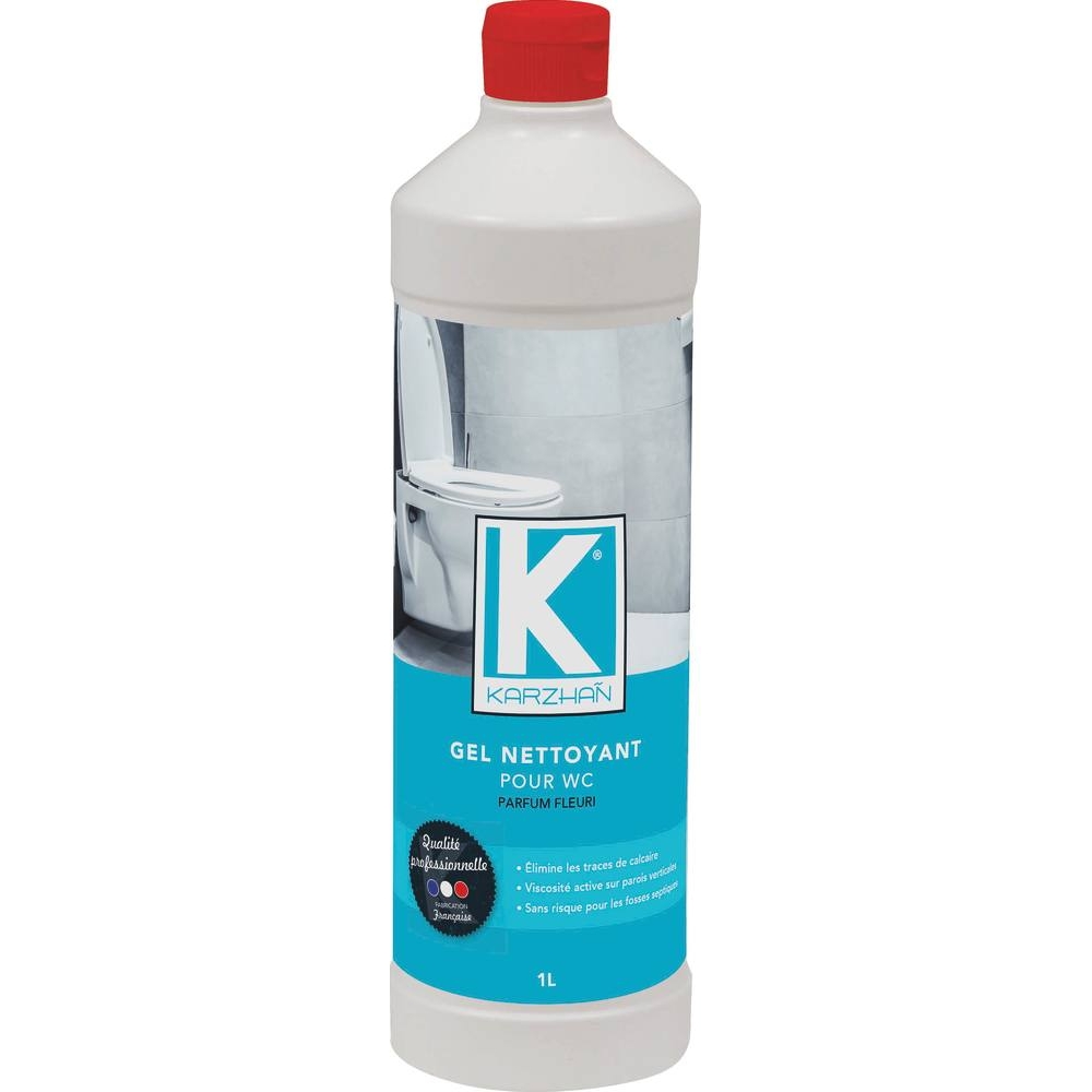 Gel WC anti-calcaire parfum fleuri - bouteille de 1L KARZHAN - 58695