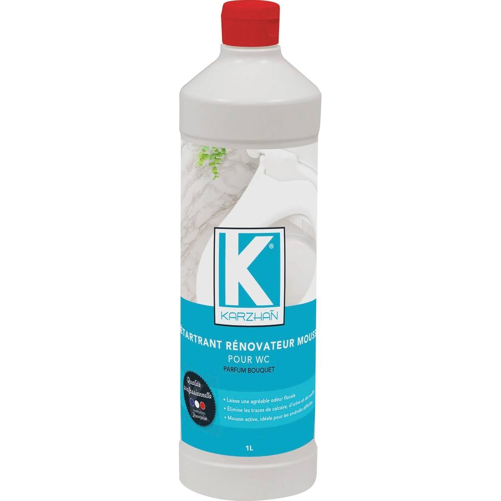 Détartrant rénovateur WC à effet moussant - bouteille de 1L KARZHAN - 58710