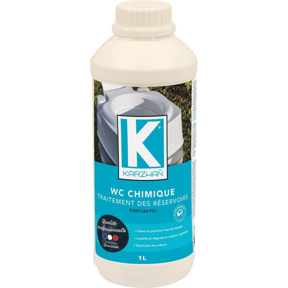Traitement pour WC chimique - bidon de 1L avec bouchon doseur KARZHAN - 58718
