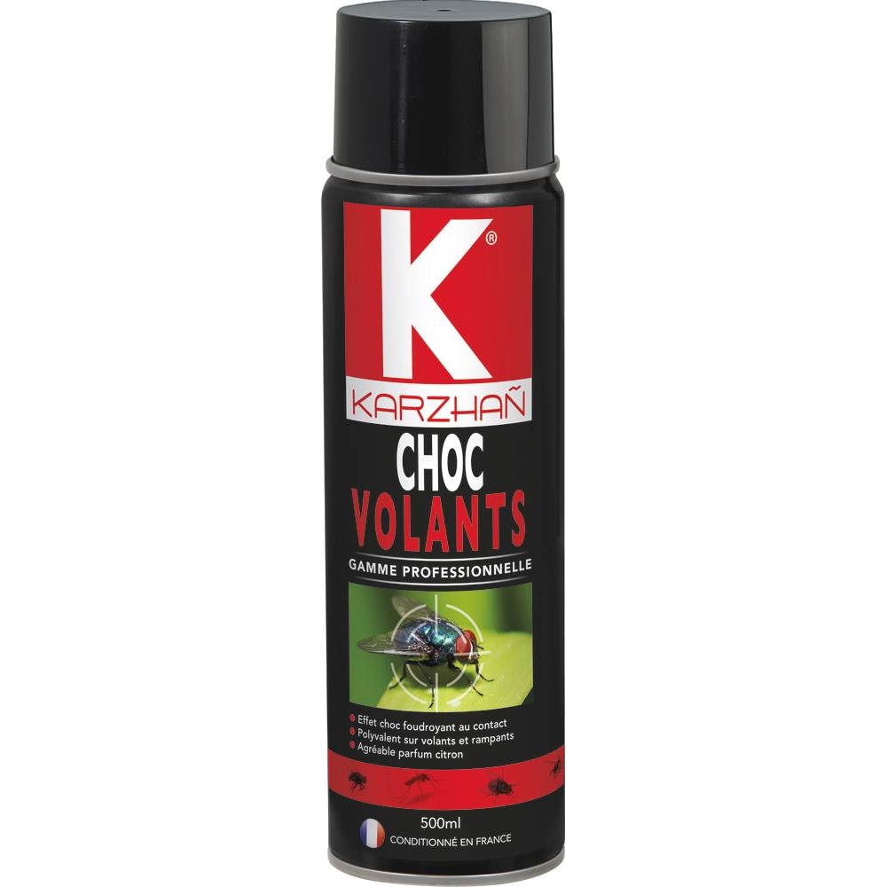 Insecticide CHOC INSECTES VOLANTS - aérosol de 500ml KARZHAN - 60005